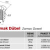 M8 Ø10 x 15 mm Zamak Dübel - Görsel 2