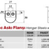 Ø25 mm İki Delikli Sac Askı Flanşı - Görsel 2